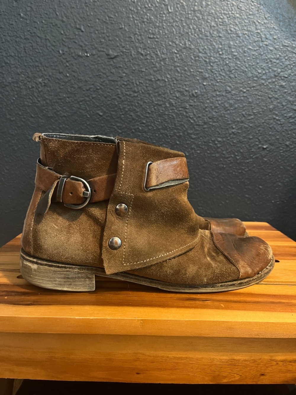 Boutique 9 Brown Suede Ankle Boots with Buckle